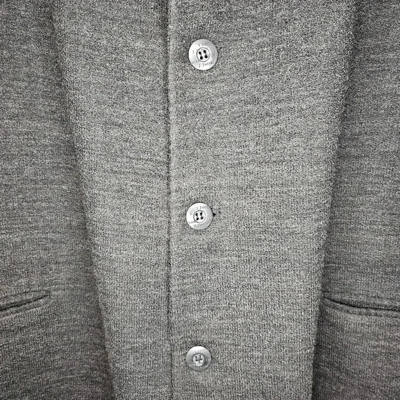 J. Ferrar Men's 100% Pure Wool Charcoal 3-Button Overcoat Blazer Size 46R - Picture 14 of 16